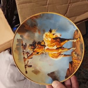 Hermon Adams SPIRIT OF THE SOUTH WIND Indian FRANKLIN MINT Plate